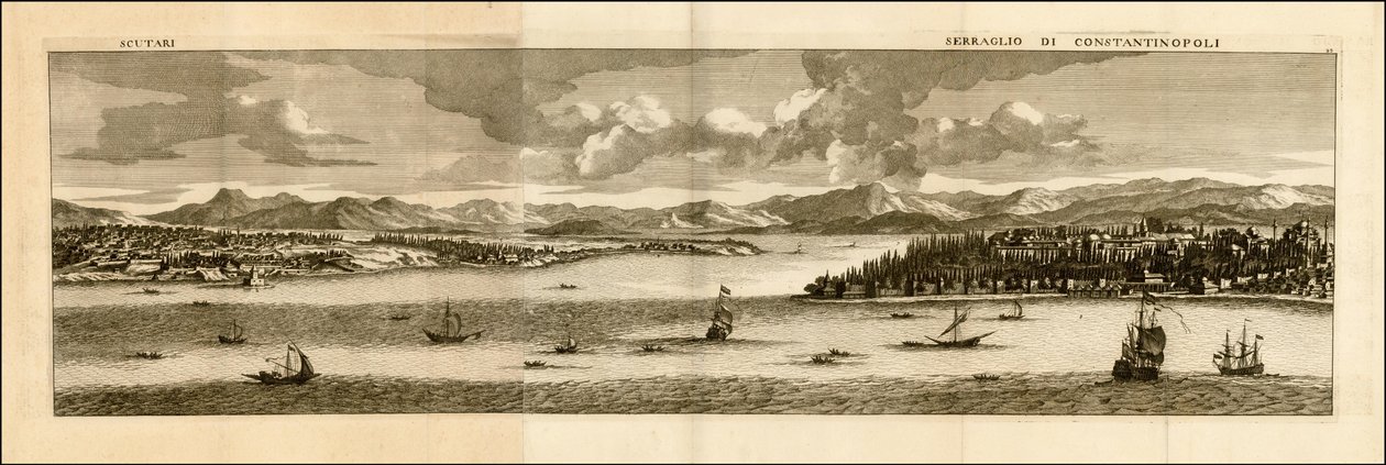 1698 afbeelding - Shkodra - Constantinopel Seraglio door Cornelis de Bruijn