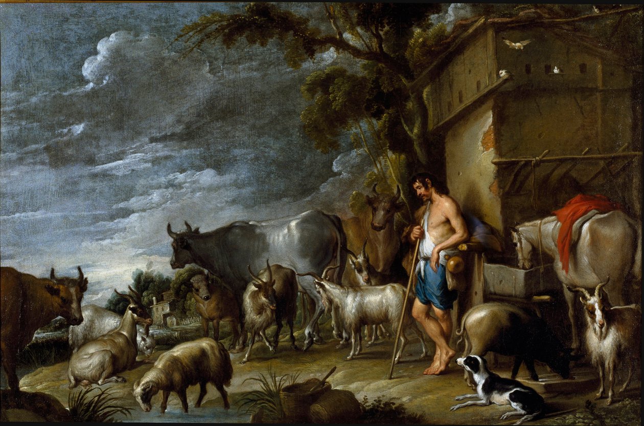 Het verhaal van de verloren zoon: de bewaker van de varkens. door Cornelis de Wael
