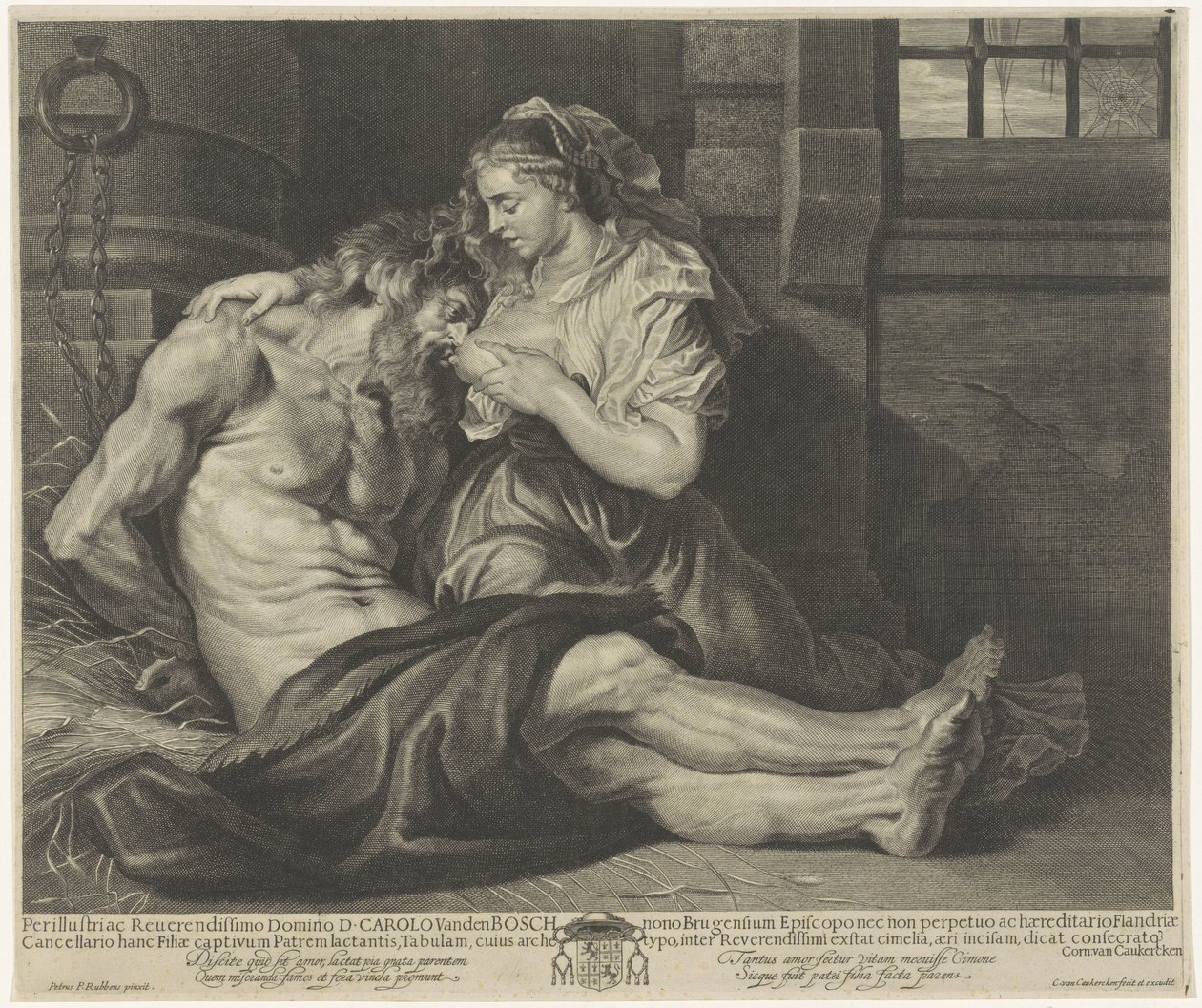 Cimon en Pero (Caritas Romana) door Cornelis van Caukercken