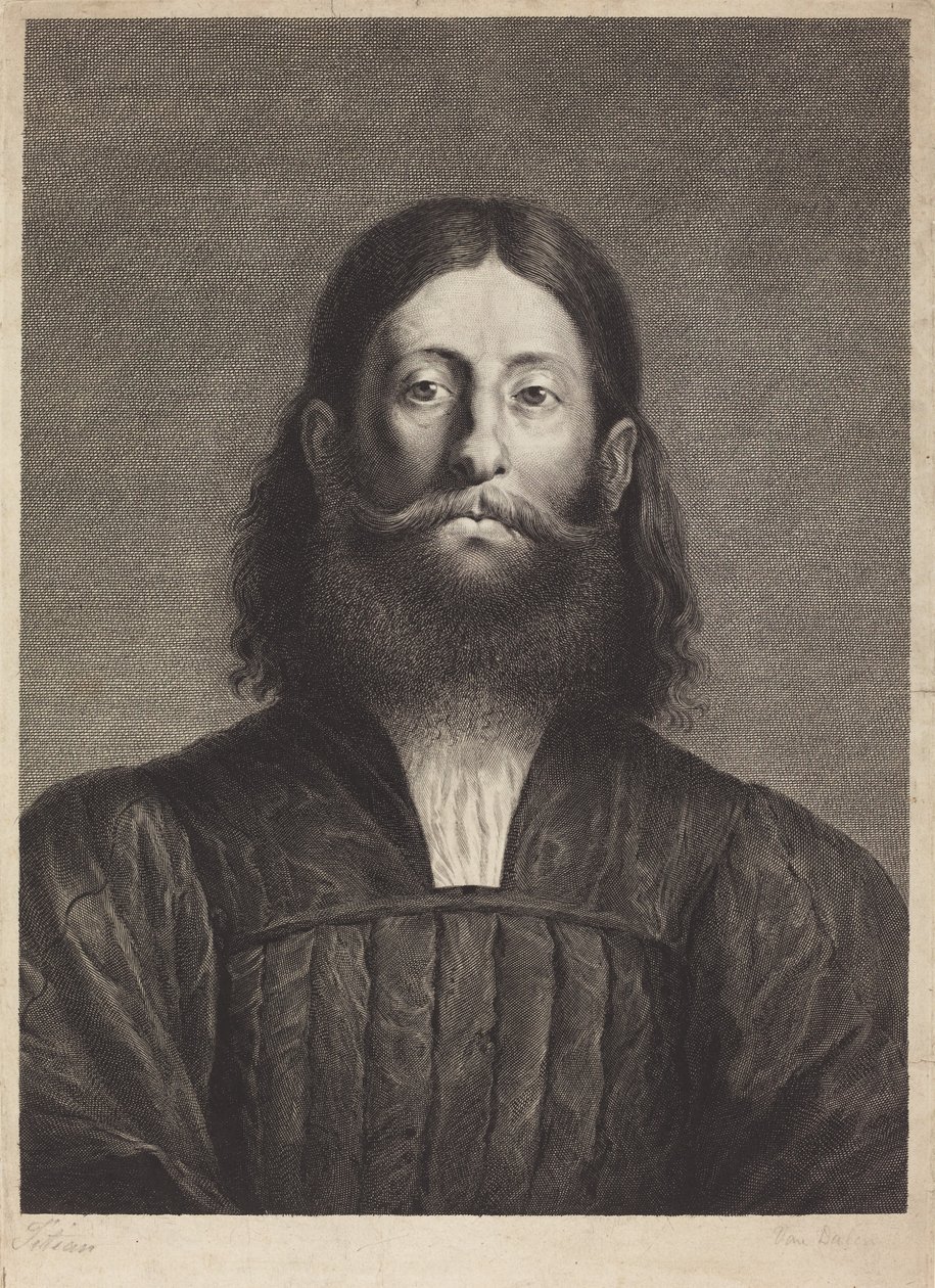 Giorgione Barbarelli door Cornelis van Dalen I, after Titian