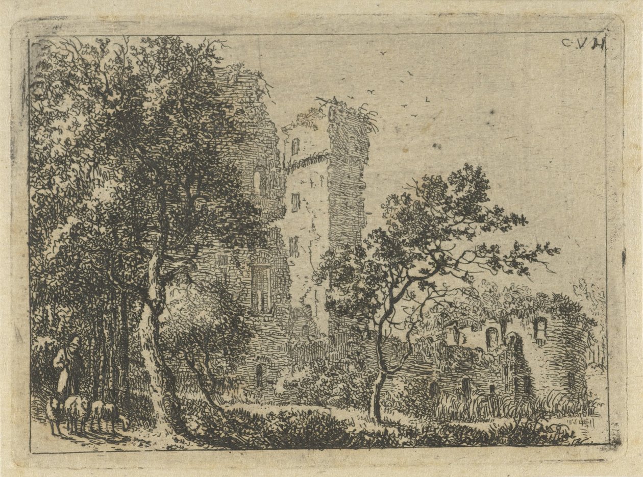 Ruïne van kasteel Duurstede door Cornelis van Hardenbergh
