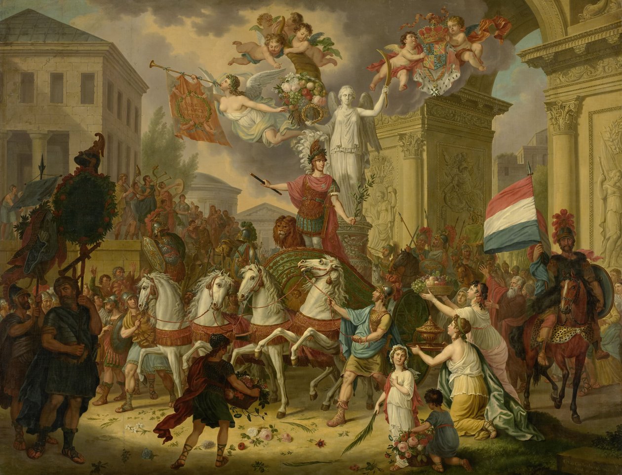 Allegorie op de triomftocht van de prins van Oranje door Cornelis van II Cuylenburgh