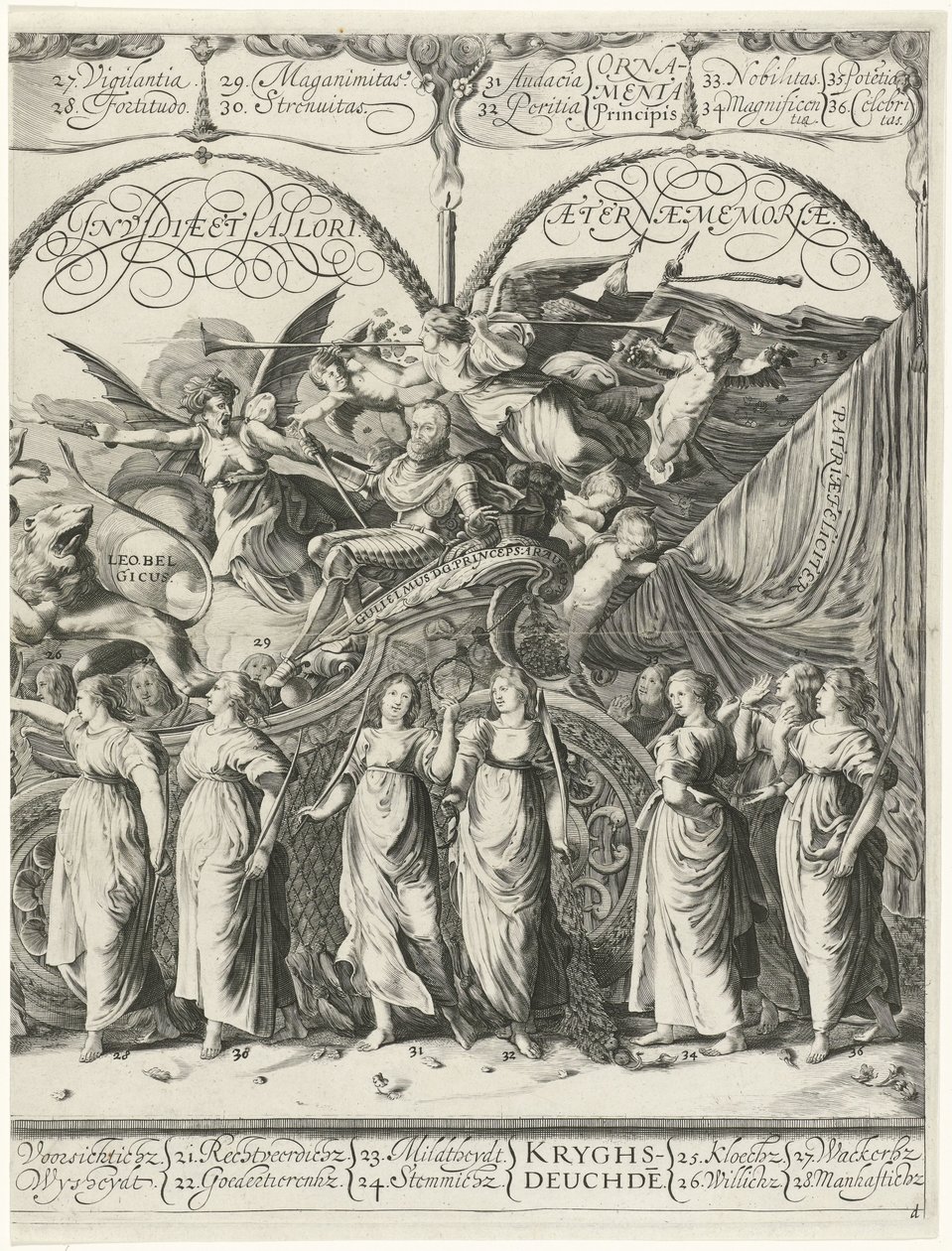 Triomftocht van Willem van Oranje, plaat d door Cornelis van Kittensteyn