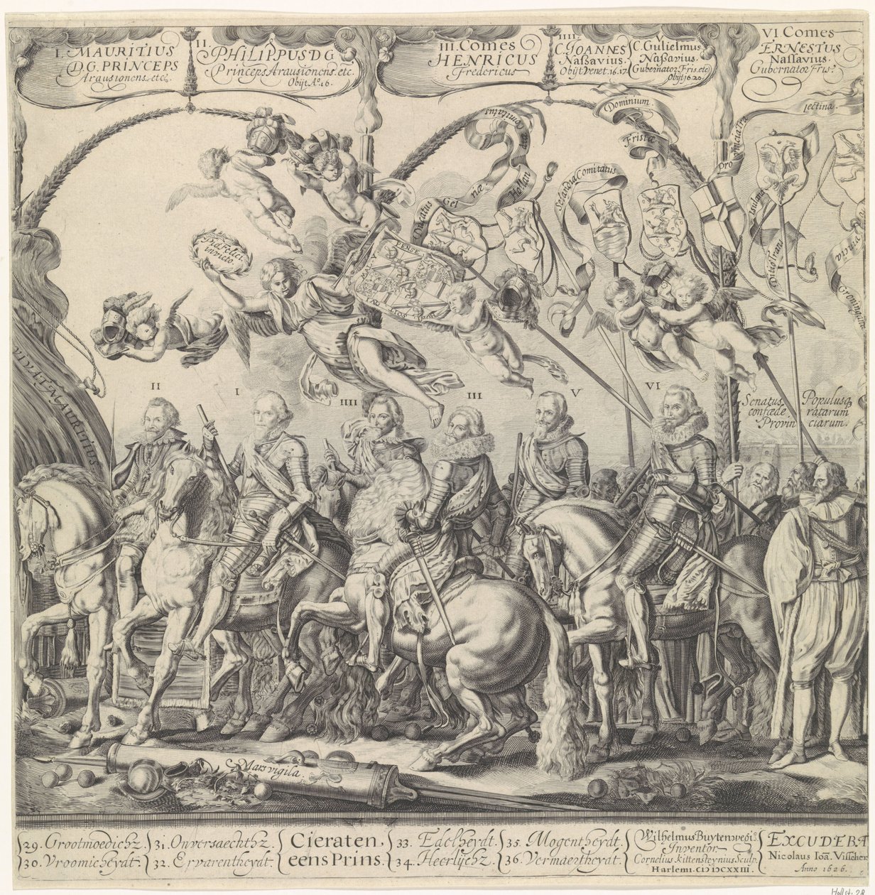 Triomftocht van Willem van Oranje, rechterplaat door Cornelis van Kittensteyn
