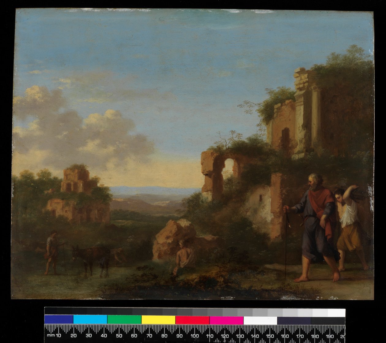 Landschap, met Abraham en Isaac, voor 1667 door Cornelis van Poelenburgh