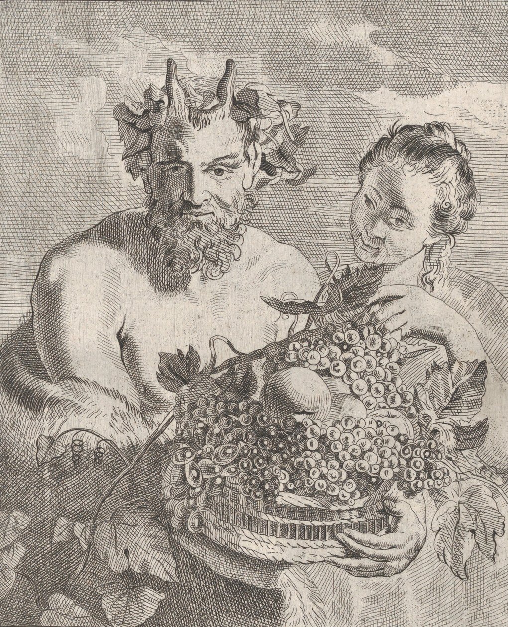 Satyr en Bacchante door Cornelis van Poelenburgh