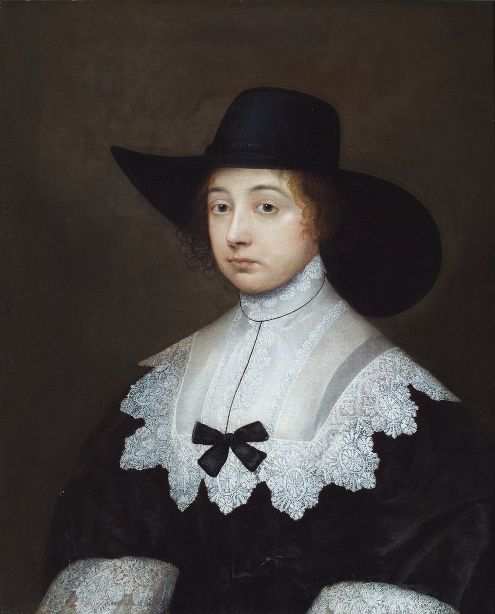 Portret van Dorothy Sydney, Gravin van Leicester door Cornelius I Johnson