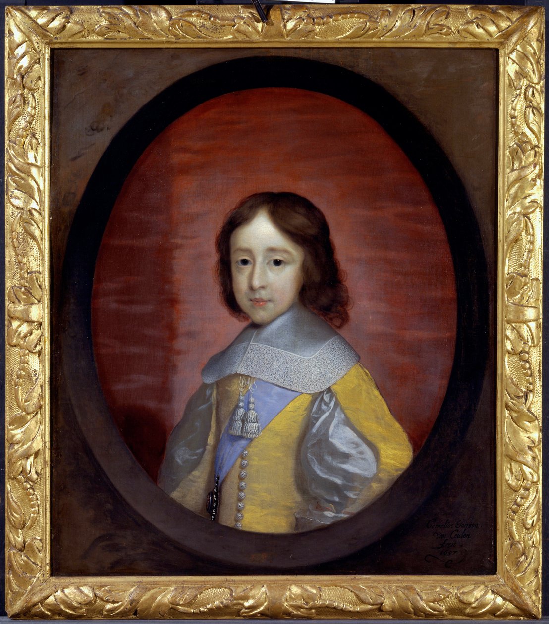 Portret van Willem III van Oranje Nassau, als kind door Cornelius Janssen van Ceulen
