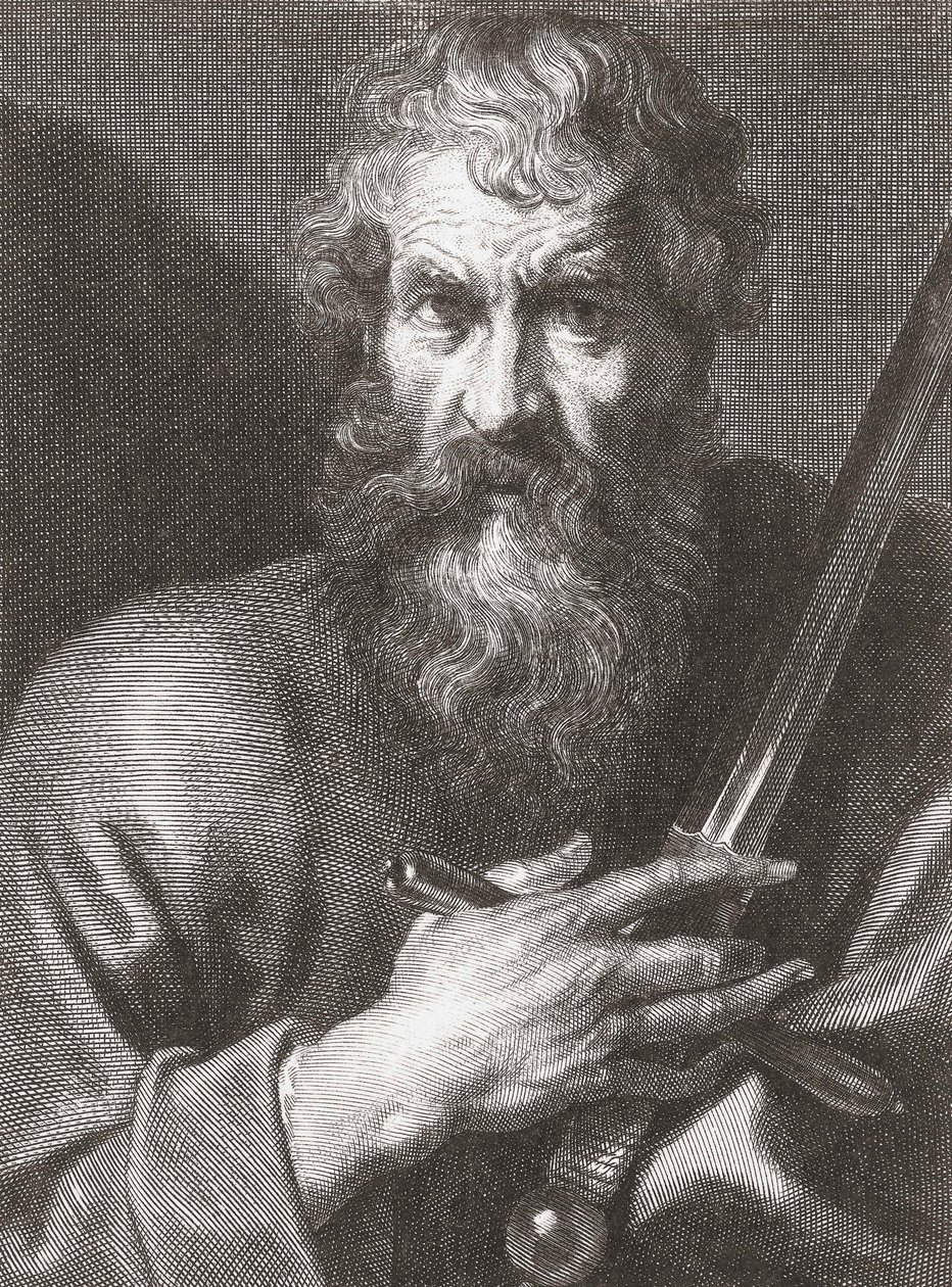 Paulus de Apostel. Portret. door Cornelius van Caukercken