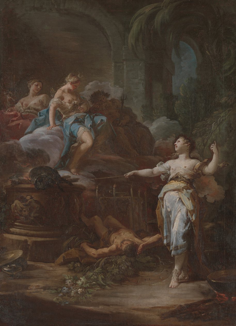 Medea verjongt Aeson door Corrado Giaquinto