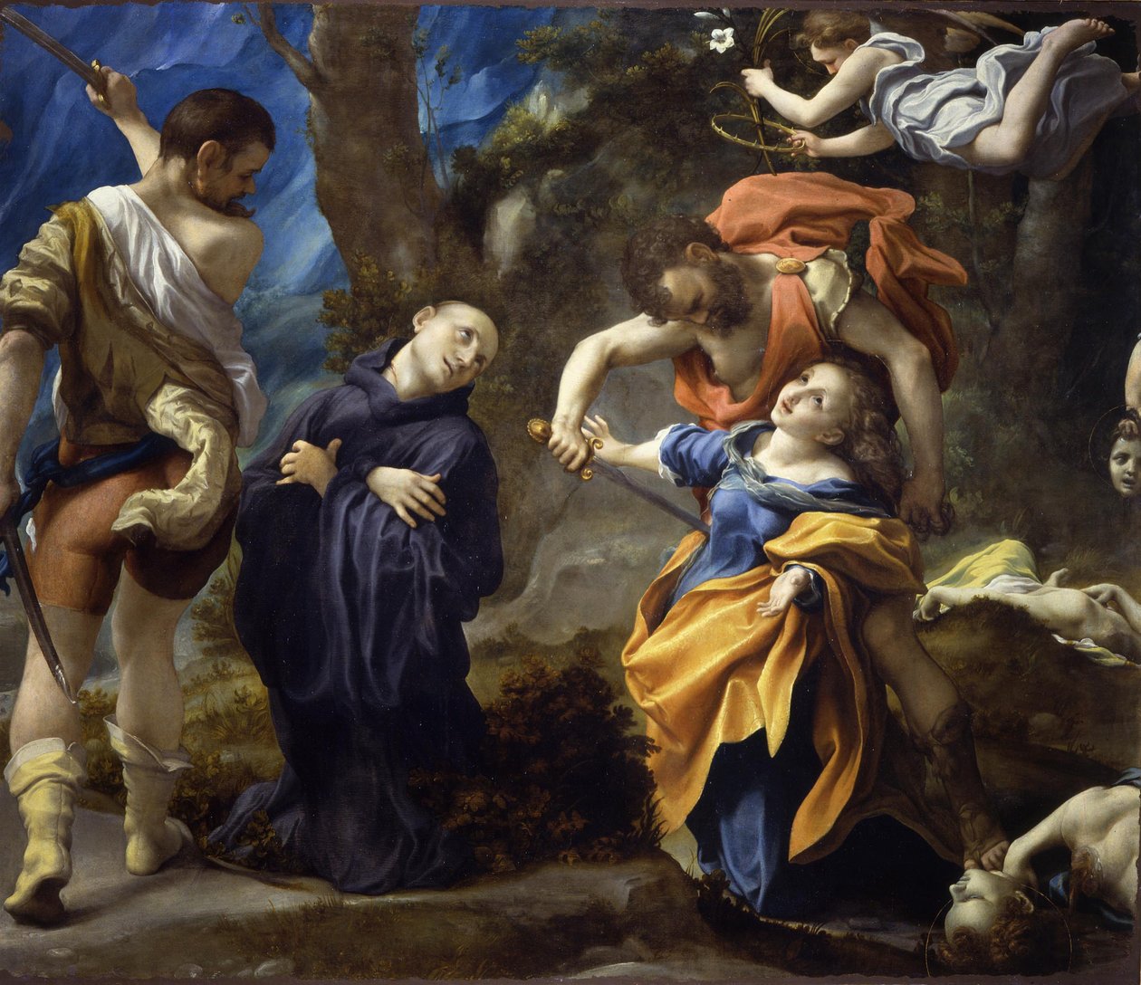 Martelaarschap van de heiligen Placidus, Flavia Domitilla, Eutychius en Victorinus, 1525 door Correggio