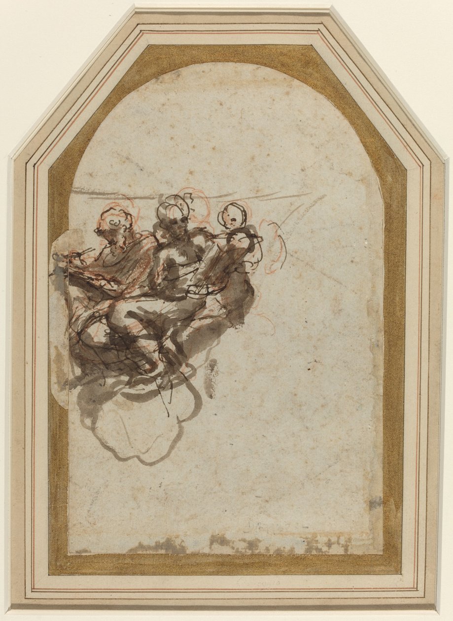 Sint Mattheüs en Sint Hiëronymus [verso] door Correggio