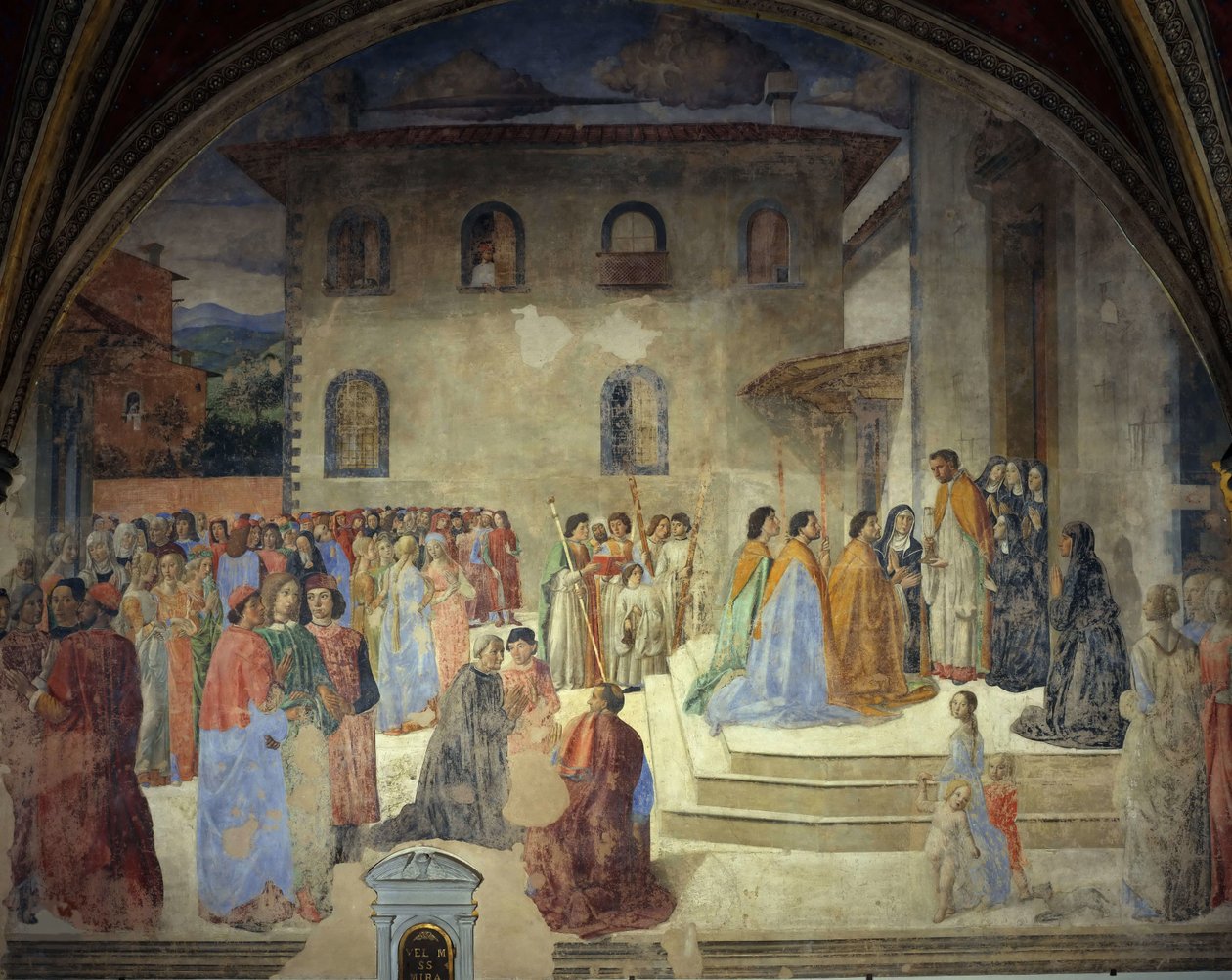 Het wonder van het sacrament, 1484-1486 door Cosimo di Lorenzo Rosselli