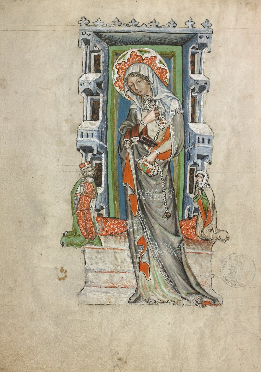 Sint Hedwig van Silezië met hertog Ludwig I van Liegnitz en Brieg en hertogin Agnes door Court workshop of Duke Ludwig I of Liegnitz and Brieg