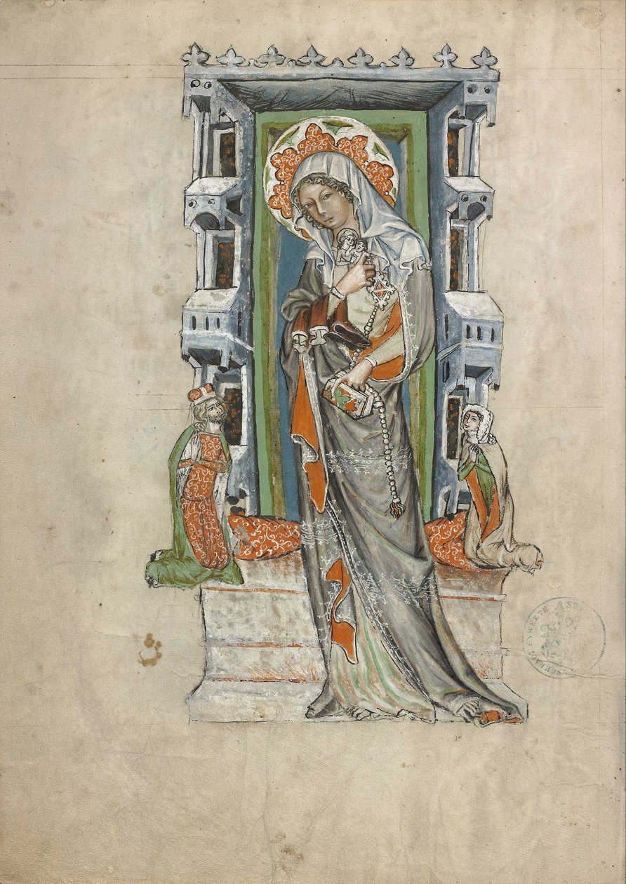 Sint Hedwig van Silezië met Hertog Ludwig van Legnica en Brieg en Hertogin Agnes door Court workshop of Duke Ludwig I of Liegnitz and Brieg