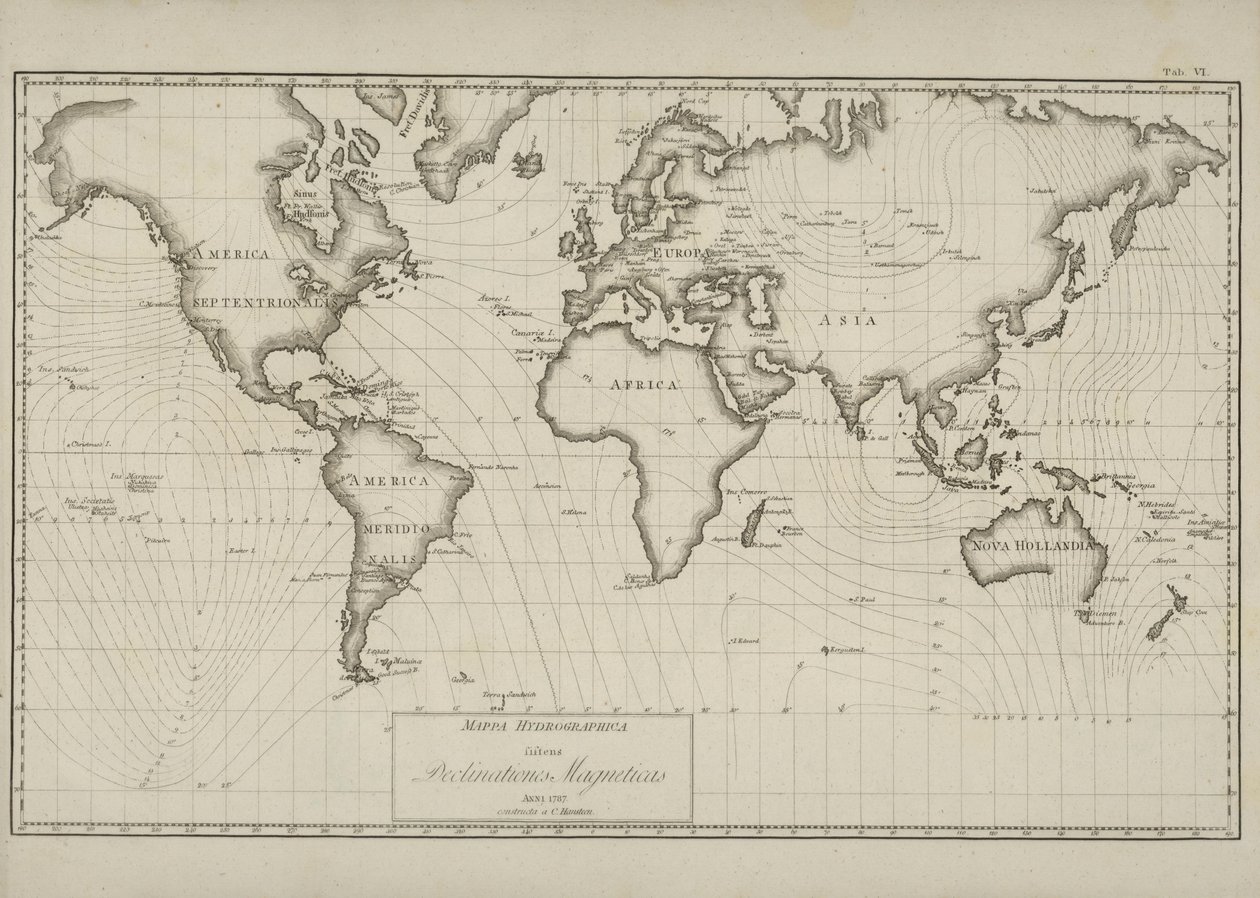 Illustratie uit het boek Untersuchungen über den Magnetismus der Erde van Hansteen, Christopher en uitgegeven door C. Hansteen (Christiania, 1819) door Creator
