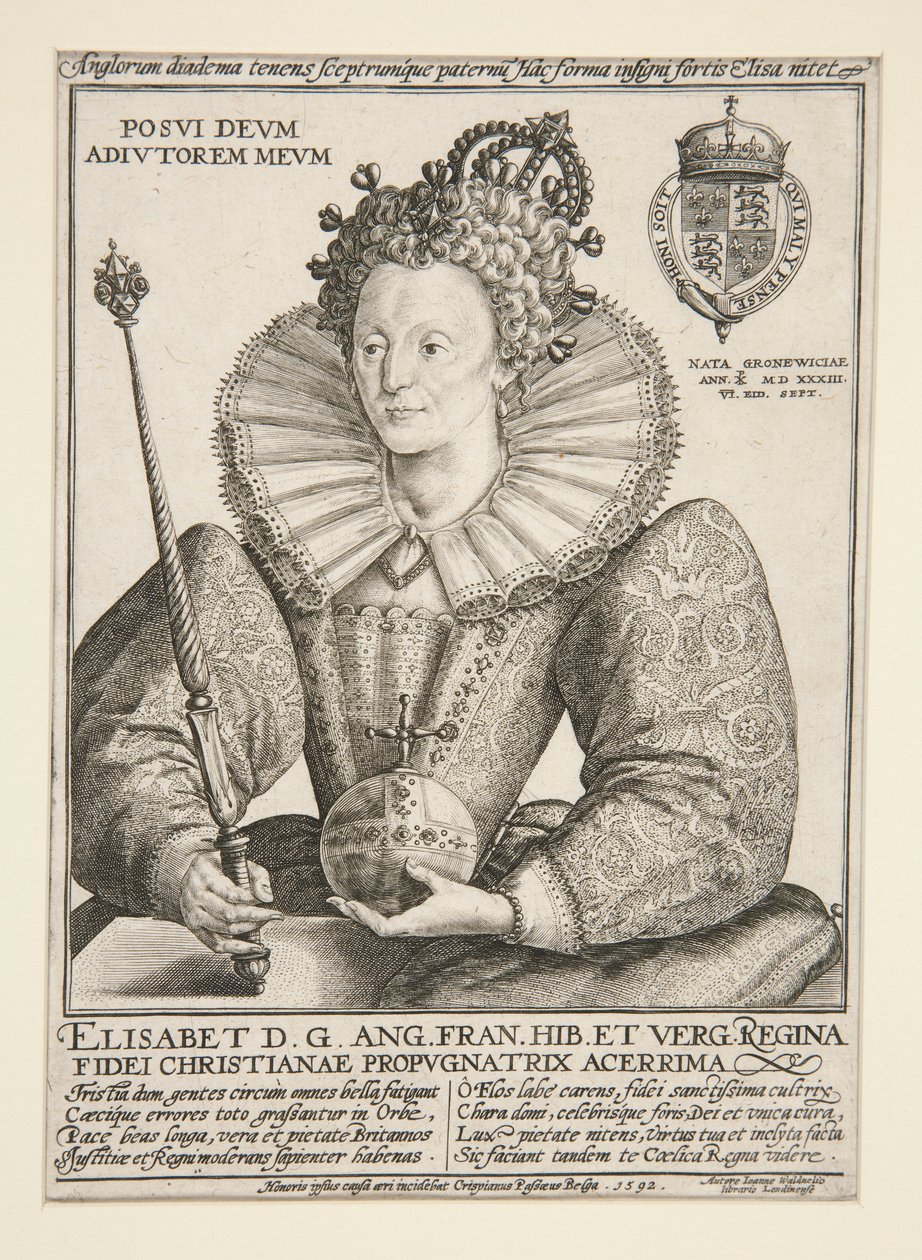 Elizabeth, Koningin van Engeland door Crispijn de Passe the Elder