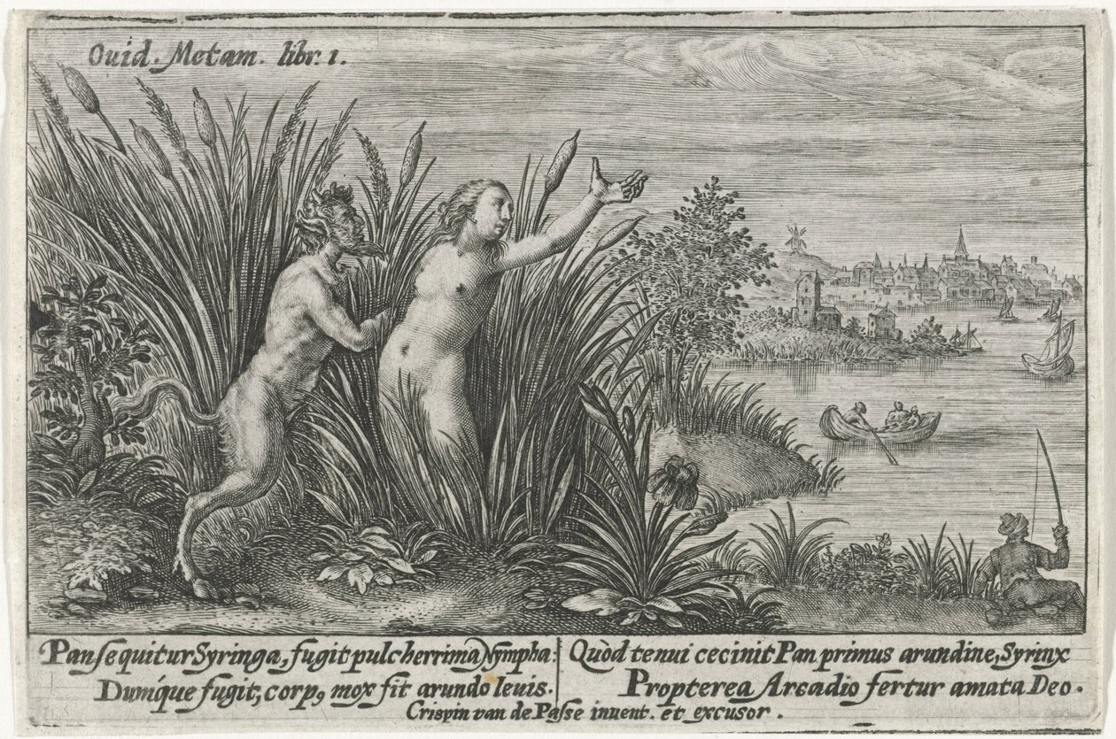 Pan en Syrinx door Crispijn van de Passe (I)