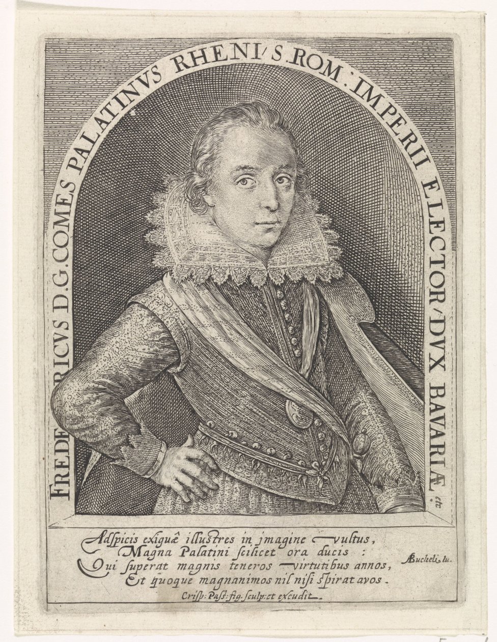 Portret van Frederik V, keurvorst van de Palts, koning van Bohemen door Crispijn van de Passe (I)