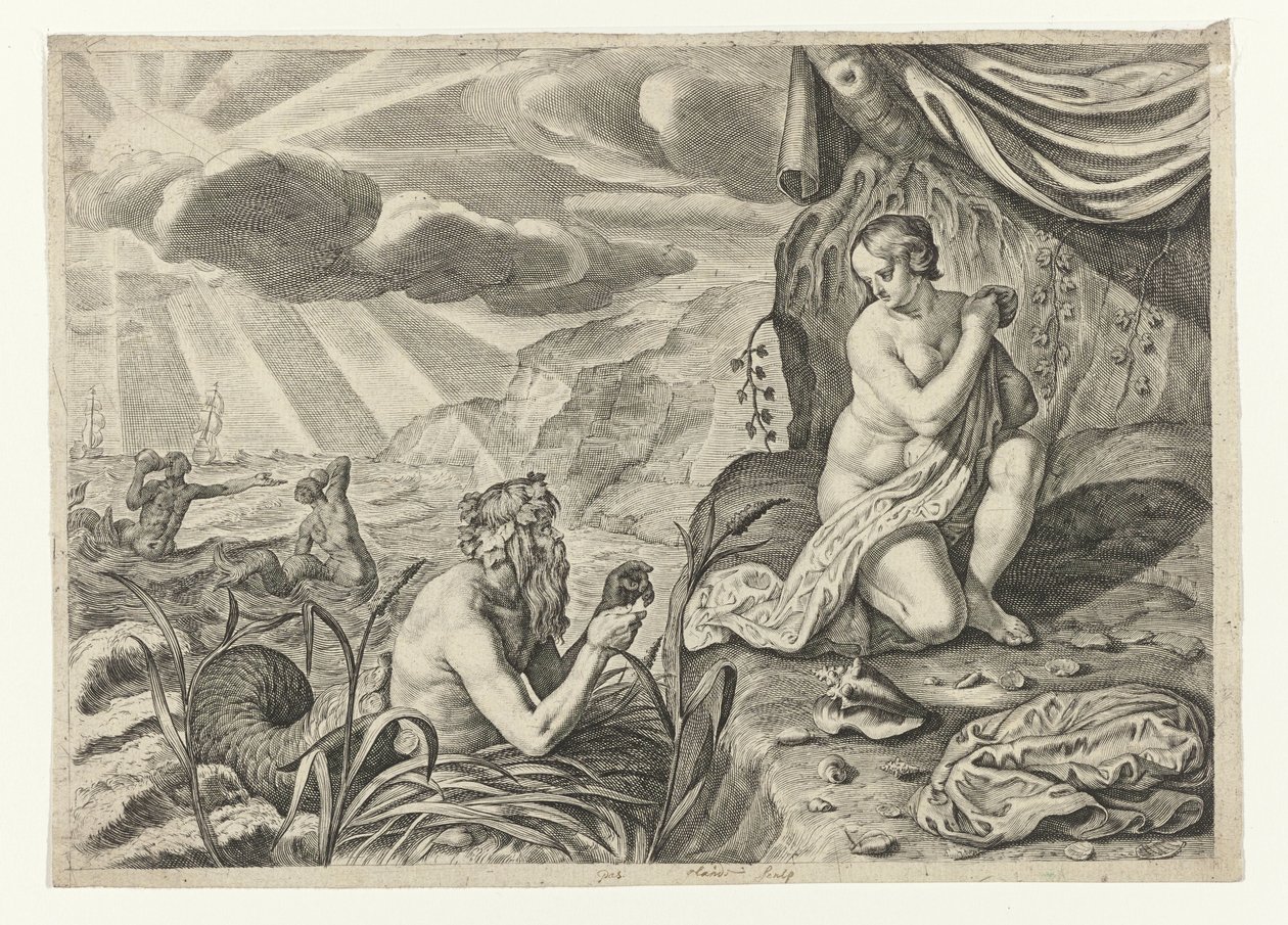 Scylla op de vlucht voor Glaucus door Crispijn van de Passe (II)