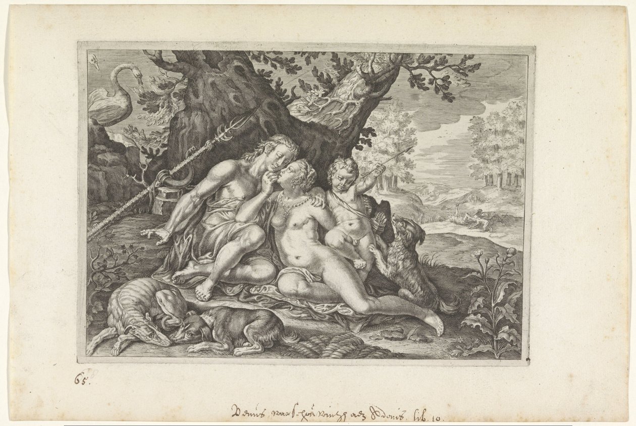 Venus waarschuwt Adonis door Crispijn van de Passe (II)