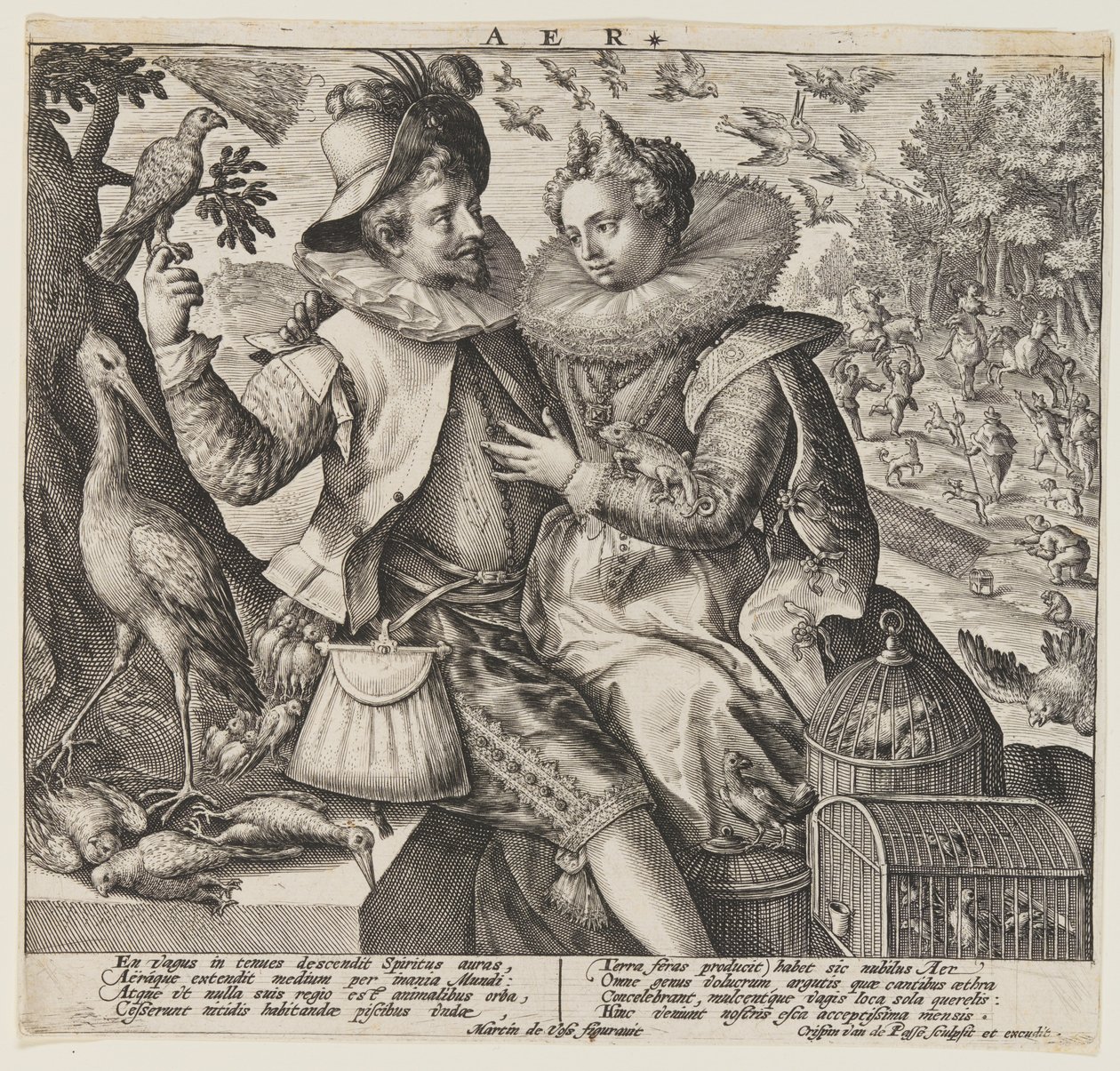 Aer (Lucht), uit De Elementen door Crispijn van de Passe I