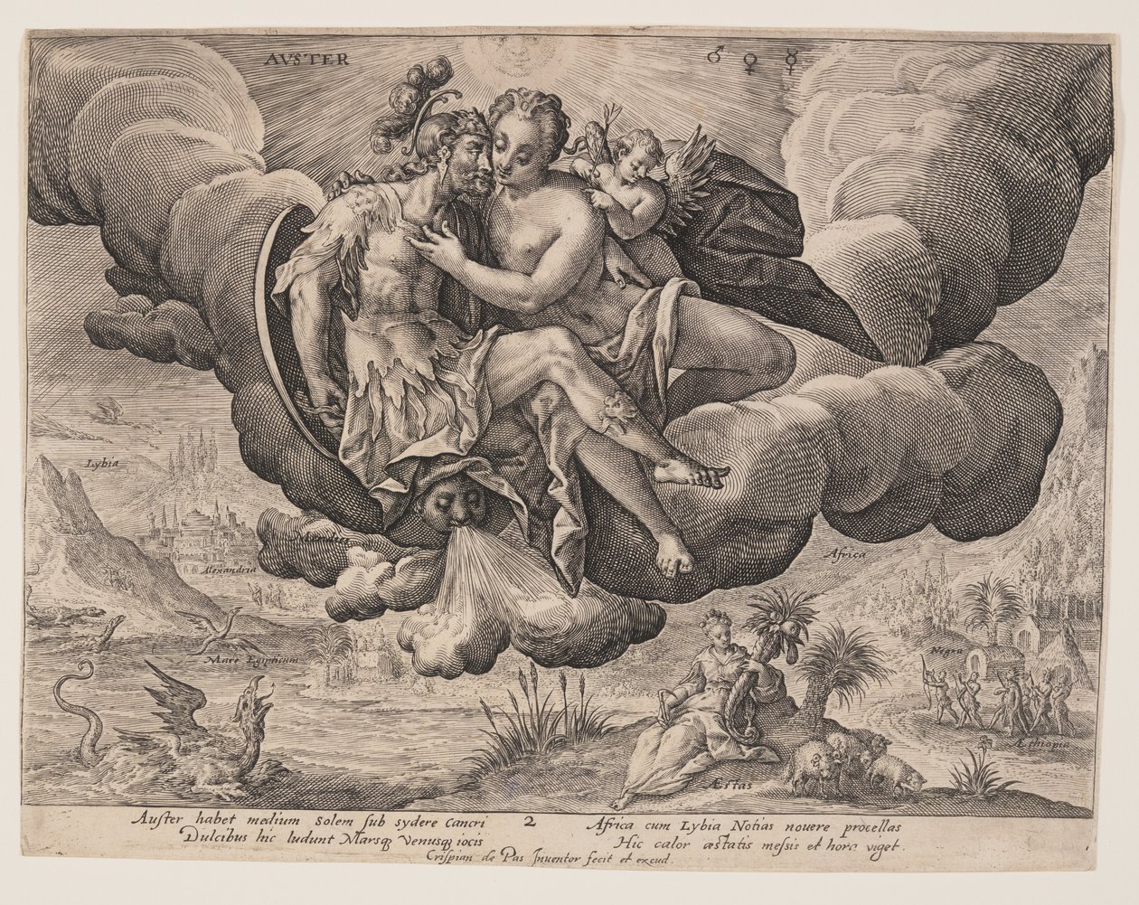 Auster, uit De winden door Crispijn van de Passe I