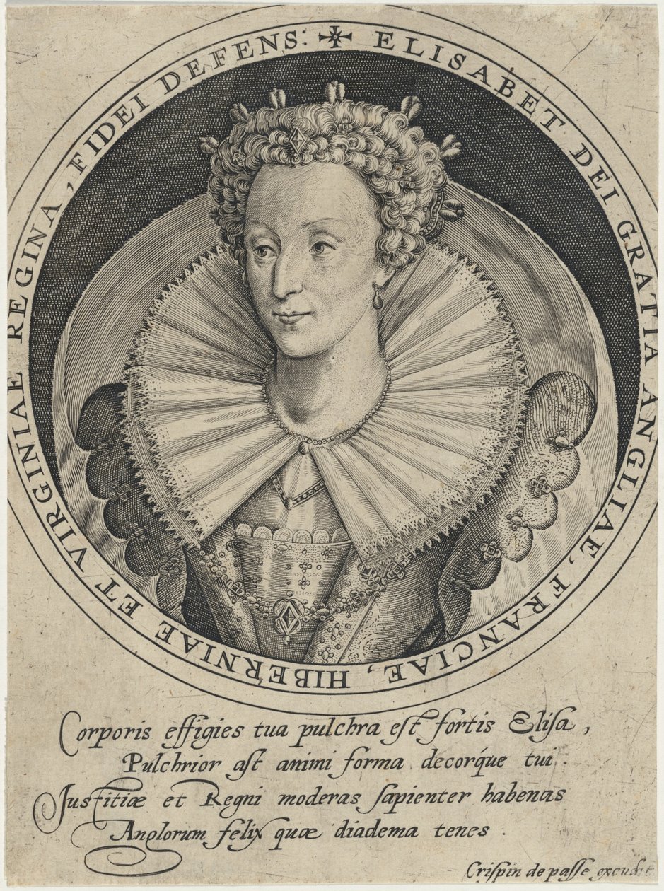 Elizabeth, koningin van Engeland door Crispijn van de Passe I