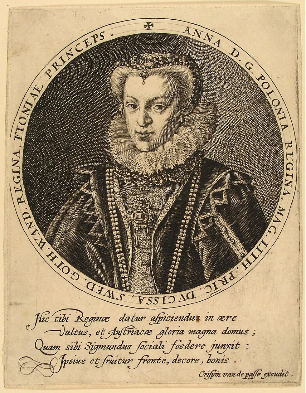 Anna Catherine Constance Vasa van Polen 1619-1651 door Crispijn van de Passe the Elder