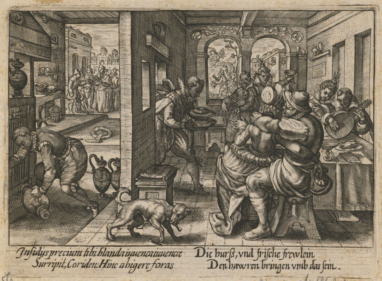 Banket met Muzikanten, ca. 1600 door Crispijn van de Passe the Elder