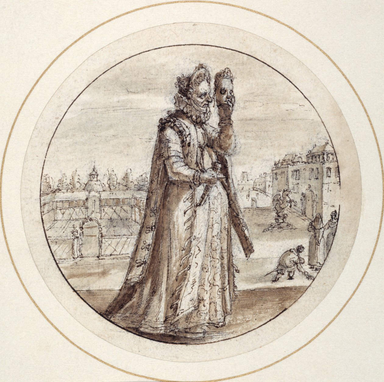 Helena met Masker, begin 17e eeuw door Crispin I de Passe