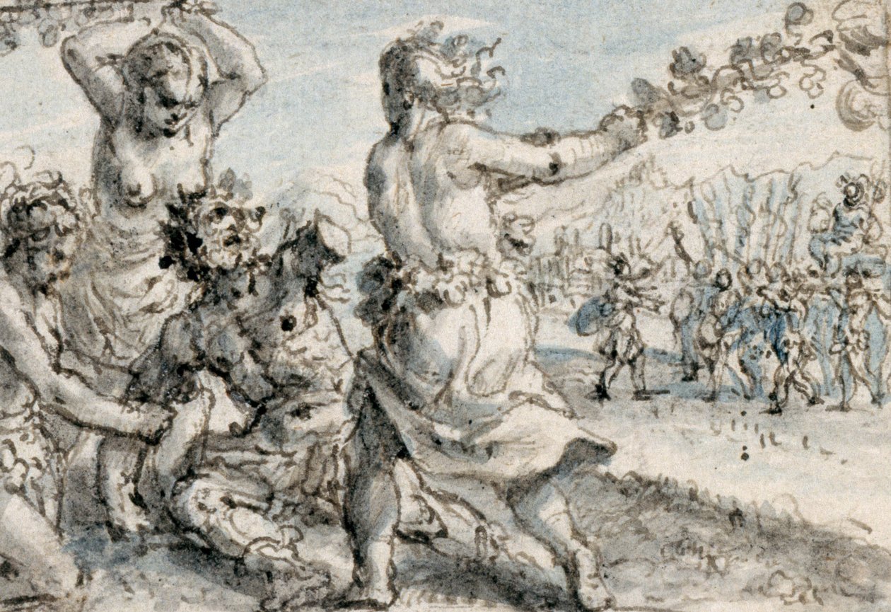Maenaden slaan Pentheus door Crispin I de Passe