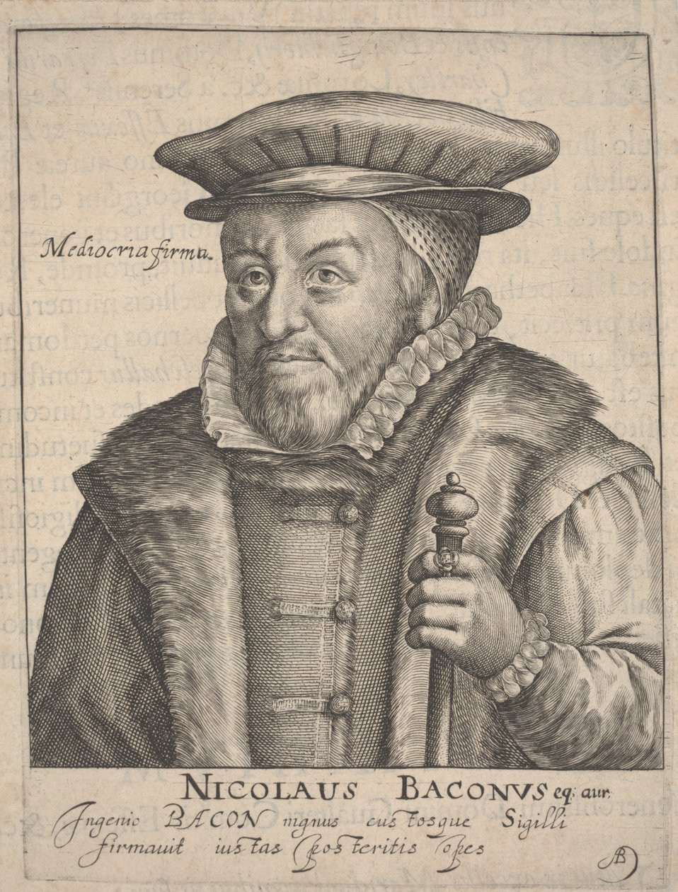 Nicholas Bacon door Crispin I de Passe