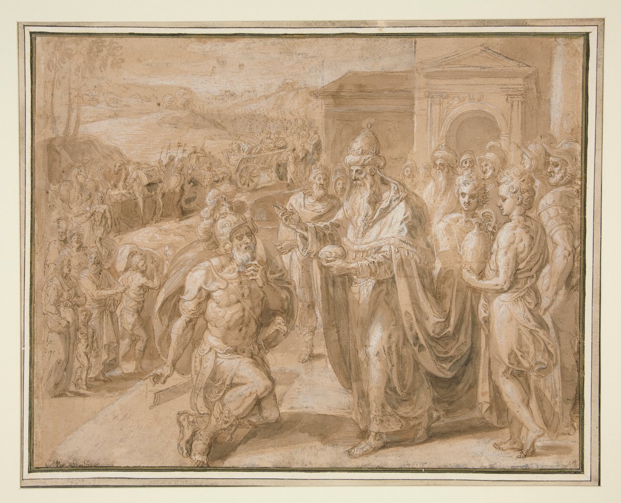 Abraham en Melchizedek door Crispin van den Broeck