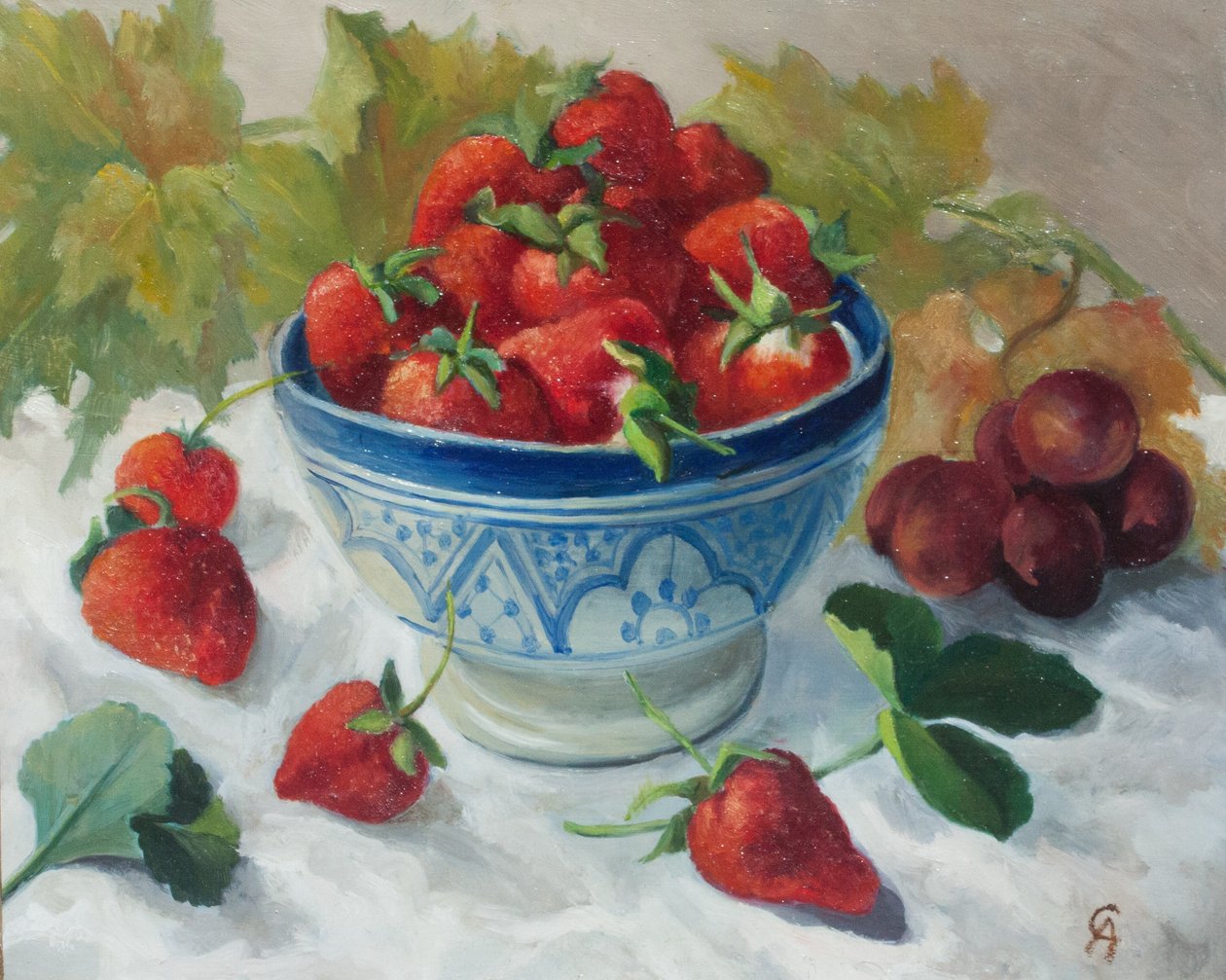 Aardbeien in een Blauwe Kom door Cristiana Angelini