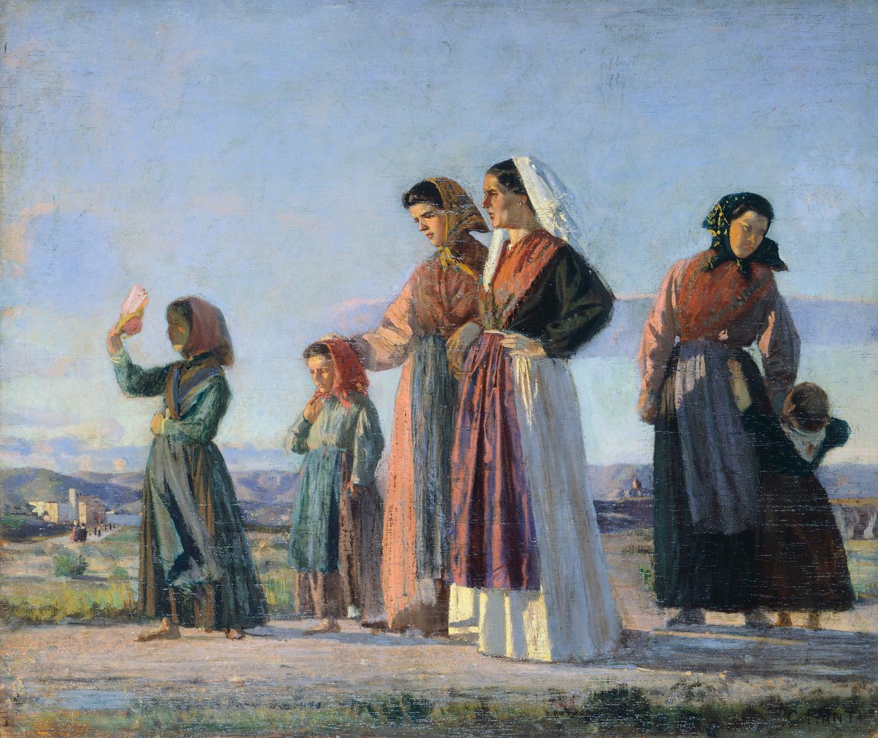 Terugkeer van de mis, circa 1865 door Cristiano Banti