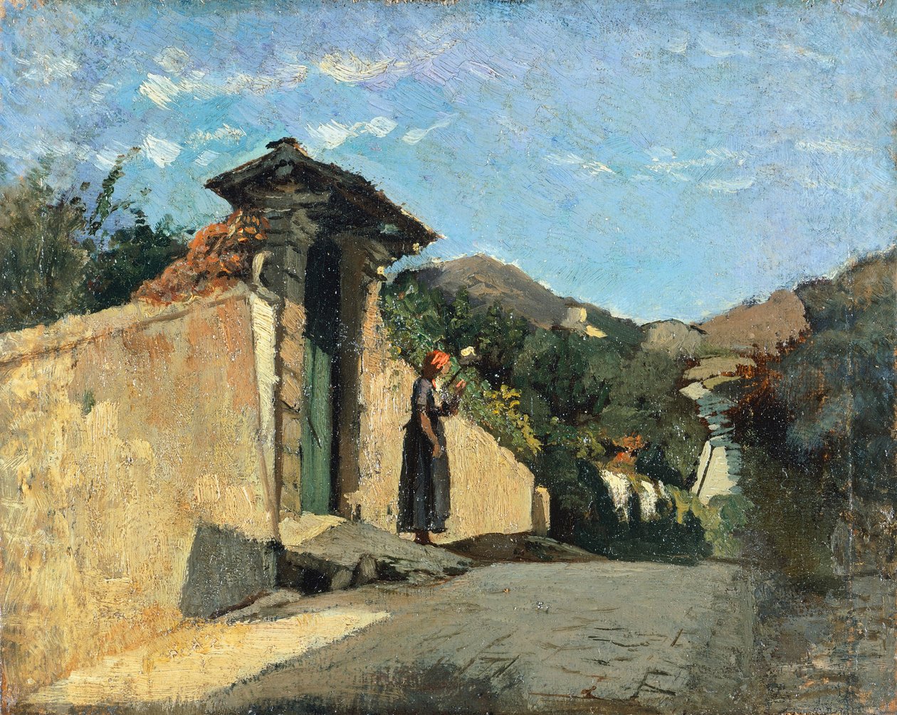 Studie van landschap, ca. 1861, door Cristiano Banti door Cristiano Banti