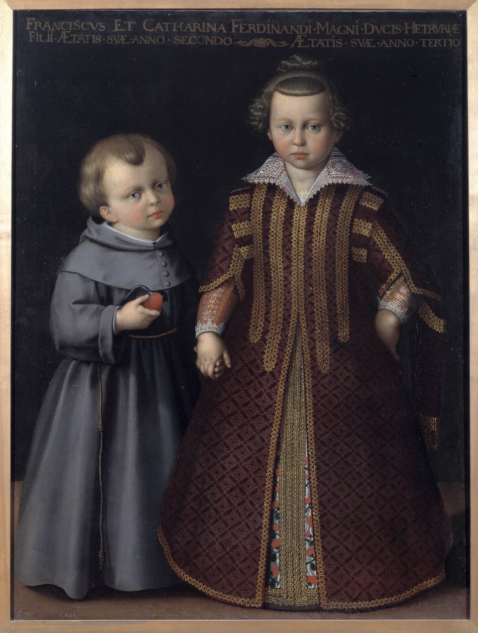 Portret van Francis en Catherine de Medicis, kinderen van Ferdinand door Cristofano Allori
