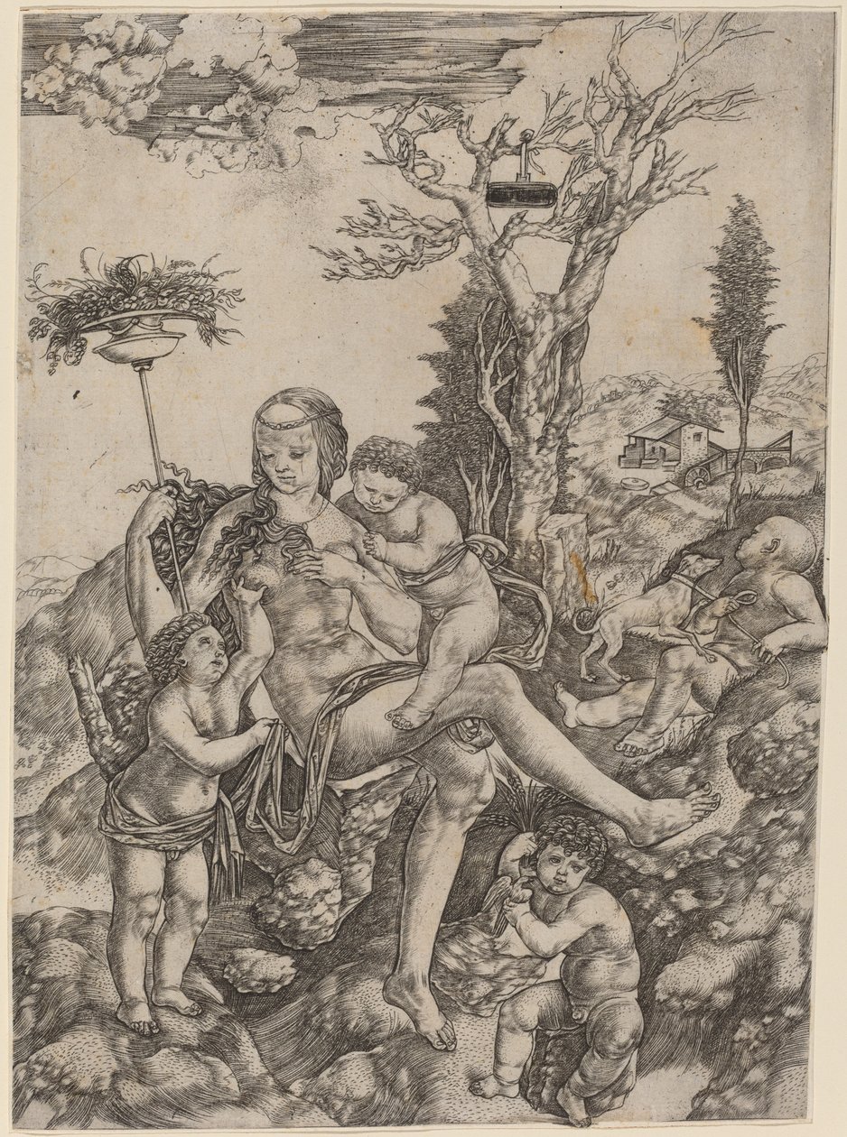 Allegorie van Moeder Aarde door Cristofano Robetta