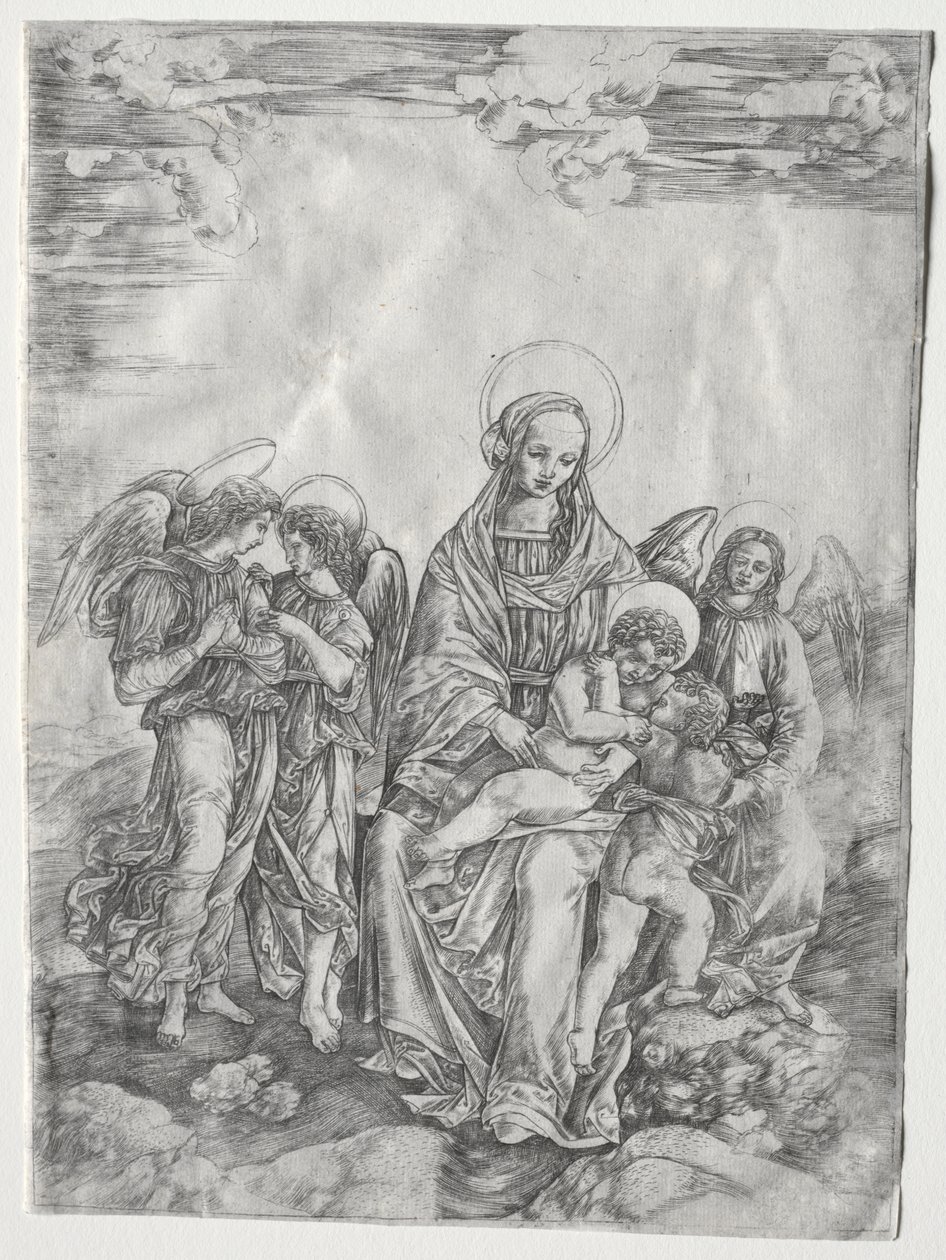Maagd en Kind met de jonge Sint Jan door Cristofano Robetta