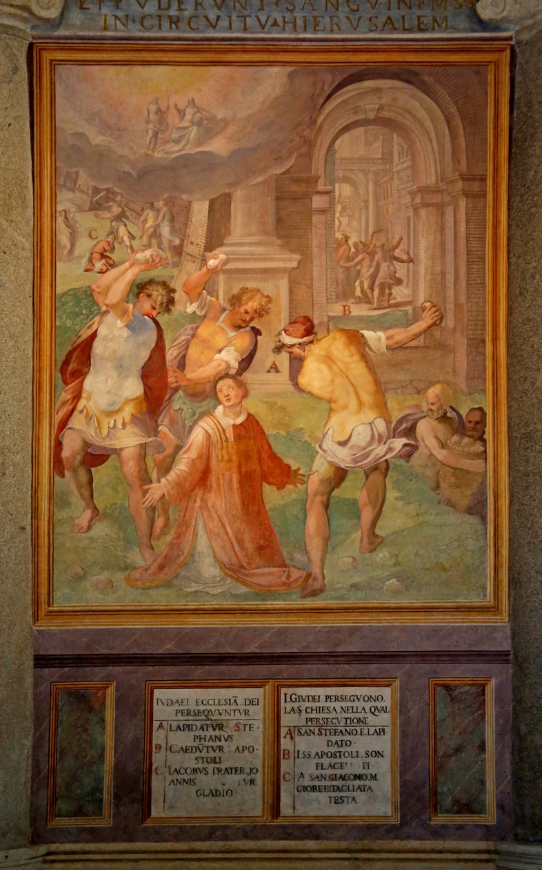 Het martelaarschap van St. Stefanus door Cristoforo and Tempesta, Antonio Roncalli