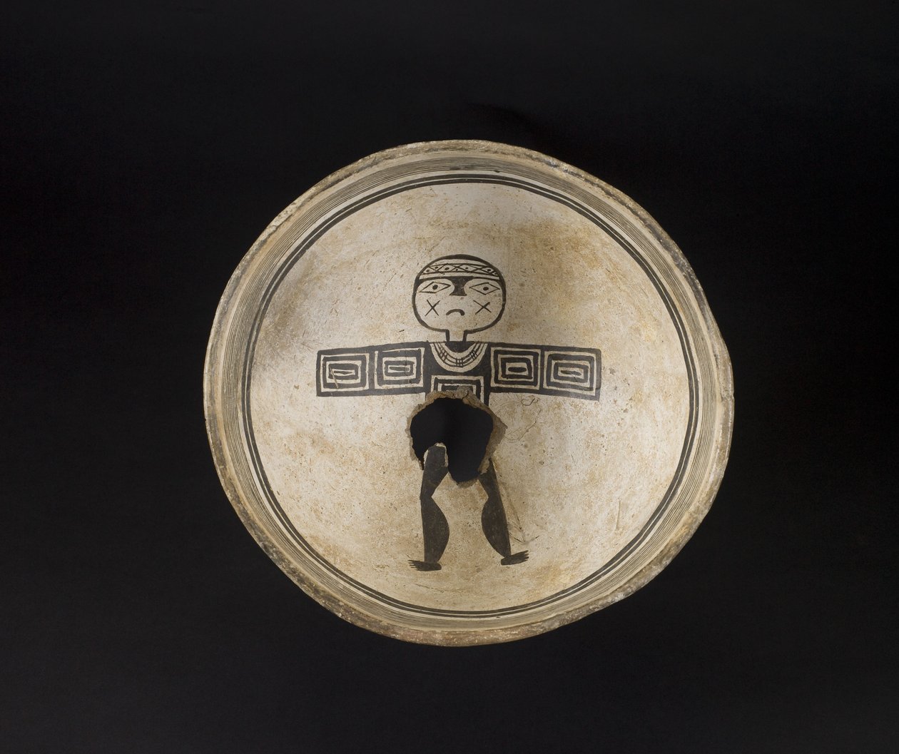 Kom met geschilderde motieven, ca.1200-1300 (keramiek met pigment) door Culture Mimbres