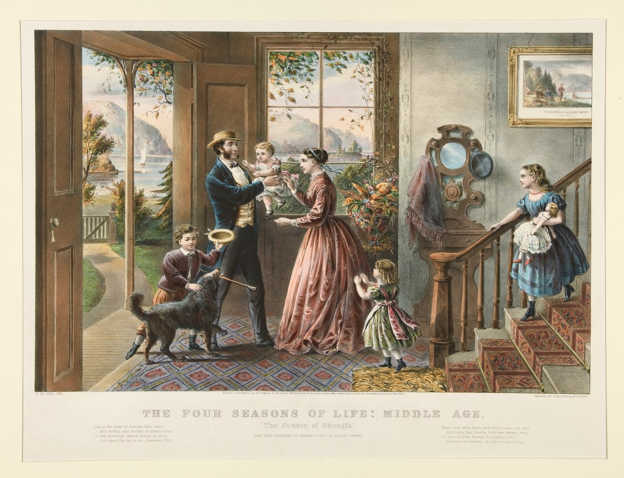 De vier seizoenen van het leven: Middelbare leeftijd (p. 1079) door Currier and Ives