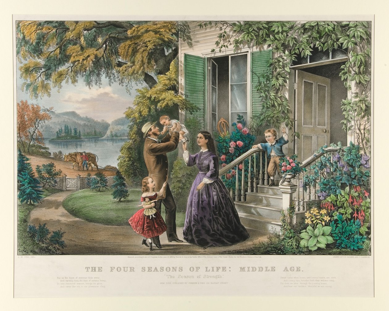 De Vier Seizoenen van het Leven: Middelbare Leeftijd door Currier and Ives