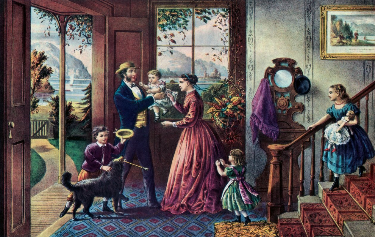 Het seizoen van kracht, middelbare leeftijd, 1868 door Currier and Ives