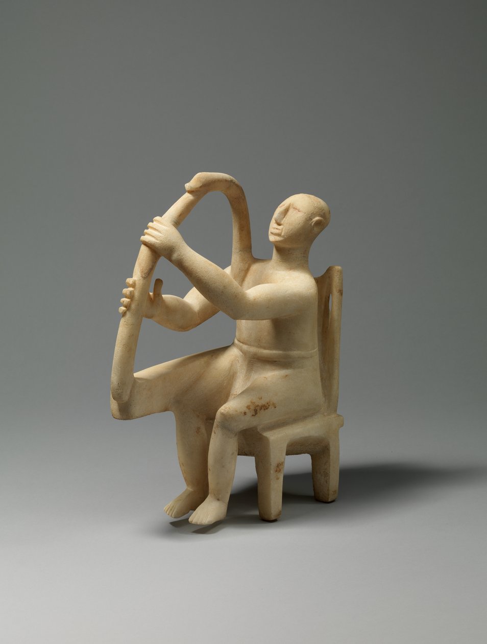 Marmeren zittende harp speler, 2800-2700 v.Chr. door Cycladic Cycladic