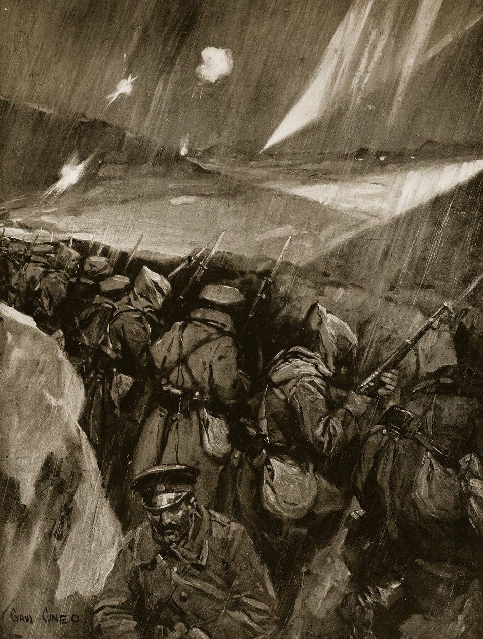 Bulgaren belegeren Adrianopel, 1912-13 door Cyrus Cuneo