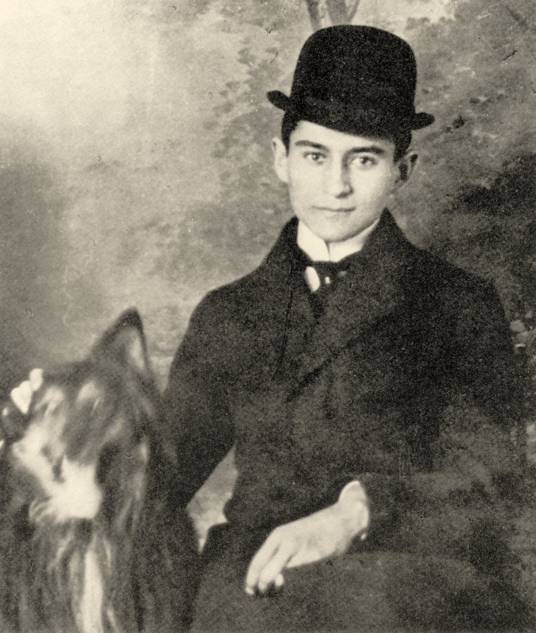 Franz Kafka met zijn hond, 1910 door Czech School