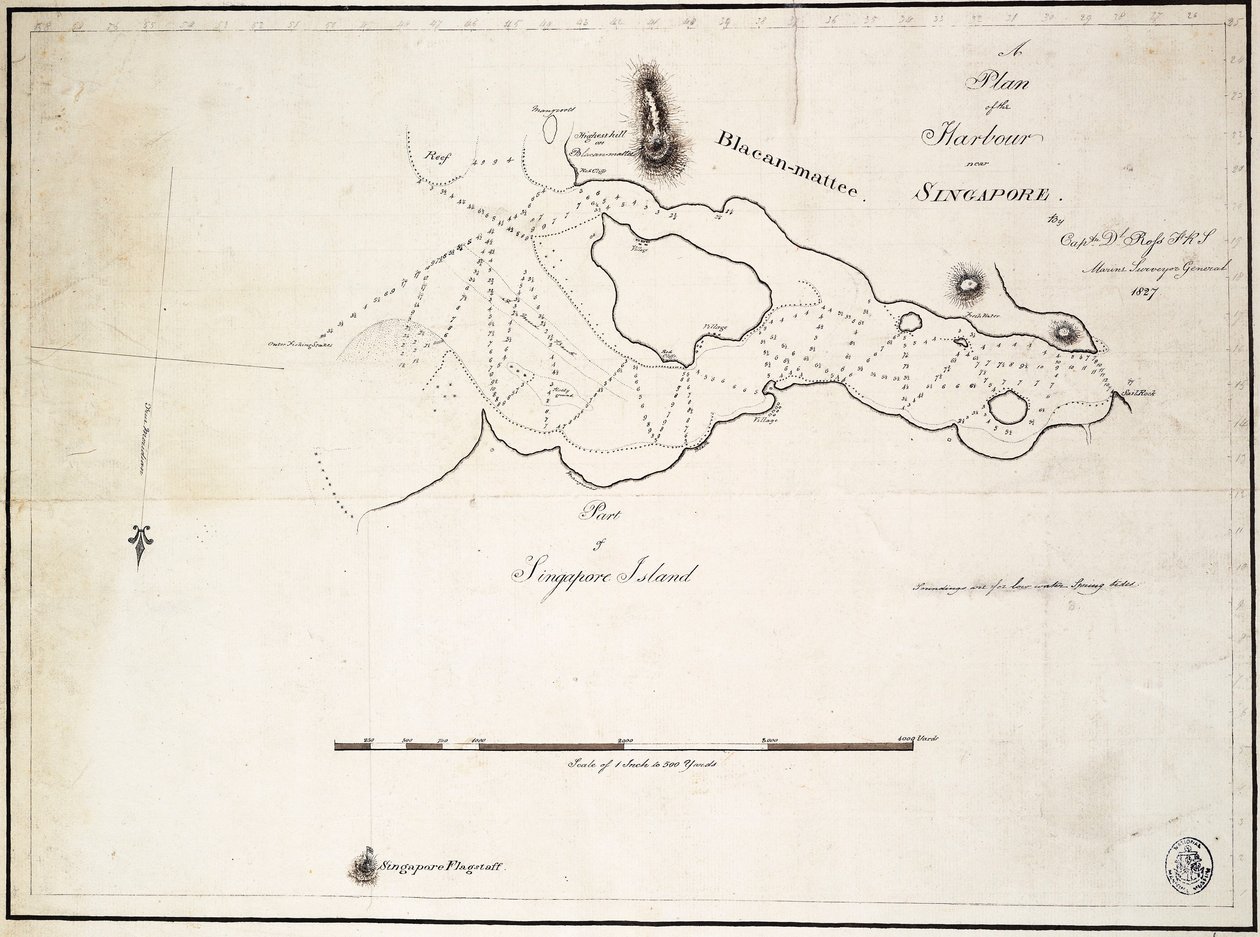 Een plan van de haven bij Singapore door Kapitein D.l. Ross, FRS Marine Surveyor General door D. I. Ross