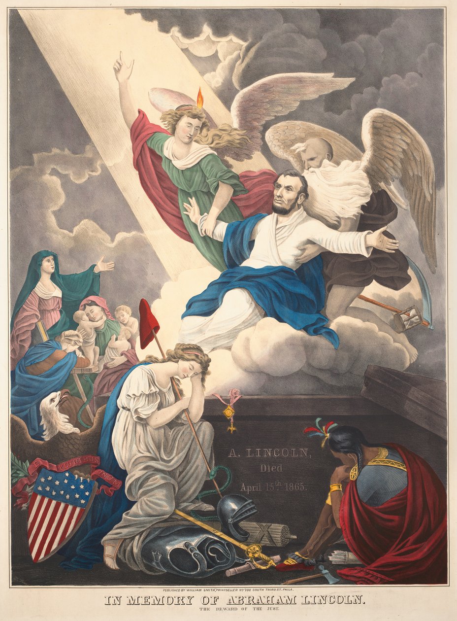 Ter nagedachtenis aan Abraham Lincoln: De beloning van de rechtvaardige, 1865 door D. T. Wiest